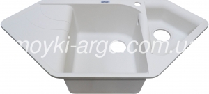Гранітна мийка Argo Angolo біла